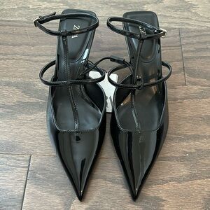 Zara Black Strappy Women's Shoes, US 7.5